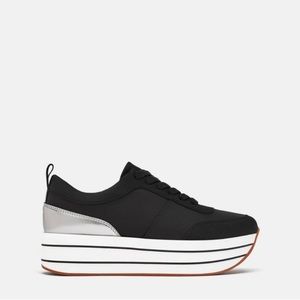Zara Basic Black Platform Sneakers